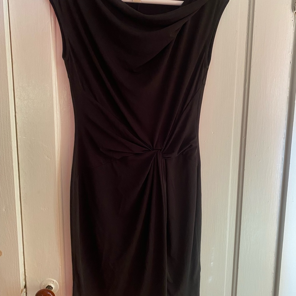 Michael Kors Black Twist-Waist Sheath Dress